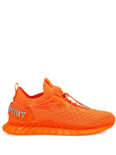 Plein Sport Runner Logo-plaque Trainers In Orange