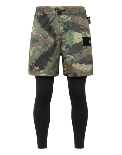 Plein Sport Running Camouflage-print Shorts In Multi