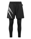 Plein Sport Running Logo-print Layered Trousers In Black