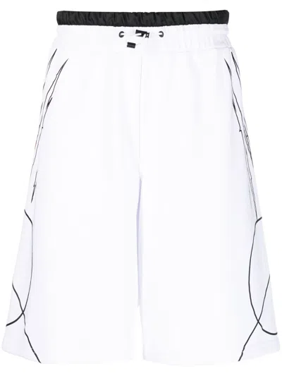 Plein Sport Scratch Elasticated Waist Shorts In Weiss