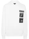 Plein Sport Scratch Logo-patch Hoodie In White