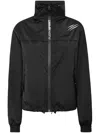 Plein Sport Scratch-print Cropped Windbreaker In Black