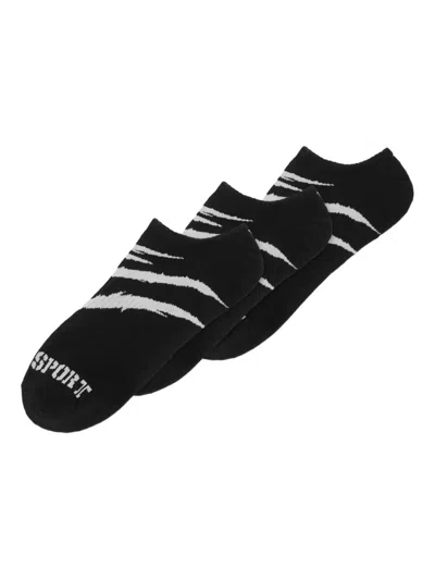 Plein Sport Scratch-print Socks (pack Of Three) In Black