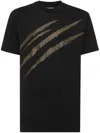 Plein Sport T-shirt Round Neck Ss Scratch In Black