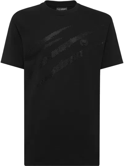 Plein Sport Scratch-print T-shirt In Black