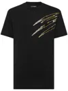Plein Sport T-shirt Round Neck Ss Scratch In Black