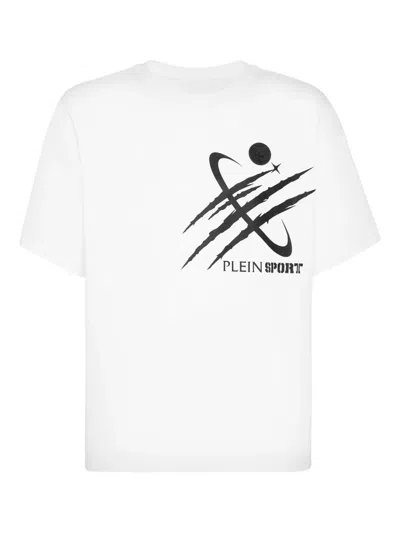Plein Sport Round Neck T-shirt Mercury Scratch In White