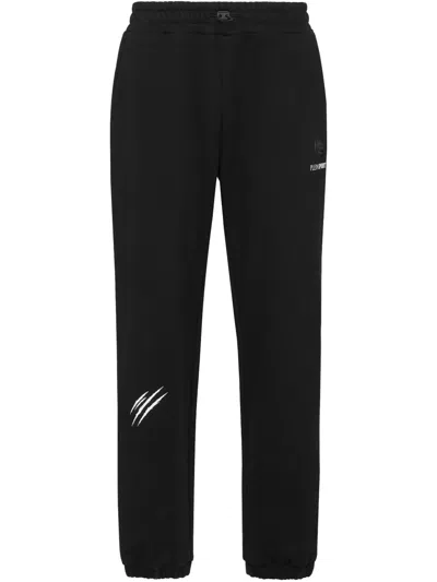 Plein Sport Loose Fit Jogging Pants Scratch Men In Black