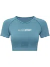 Plein Sport Seamless Cropped T-shirt In Blue