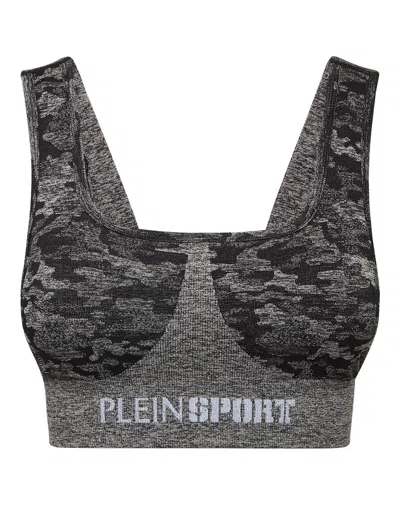 Plein Sport Seamless Crossed Straps Sport Bra Logo