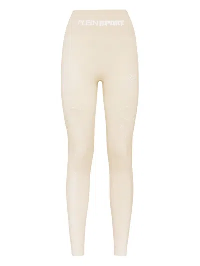 Plein Sport Seamless Mesh-panels Leggings In Neutral