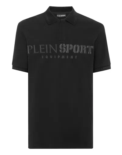Plein Sport Short Sleeve Polo Shirt In Black
