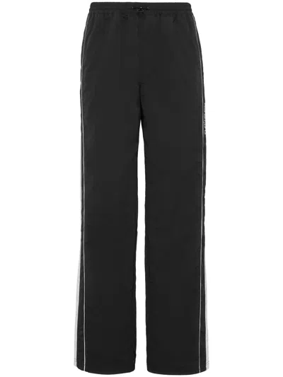 Plein Sport Side-stripe Track Pants In Black