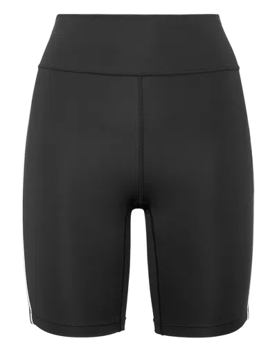 Plein Sport Silky Soft Piping Biker Shorts In Black