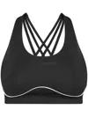 Plein Sport Silky Soft Piping Push-up Bra In Black