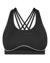 Plein Sport Silky Soft Piping Push-up Bra In Black