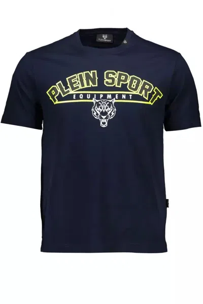 Plein Sport Sleek Cotton Crew Neck Men's Tee In Blue