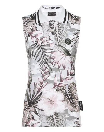 Plein Sport Sleeveless Polo Shirt In Multi