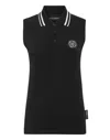 Plein Sport Sleeveless Polo Statement In Black