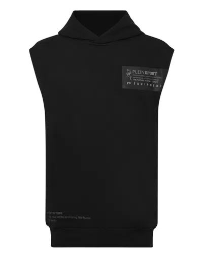 Plein Sport Sleeveless Sweatshirt In Black