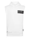 Plein Sport Logo Print Sleeveless Hoodie In Multi