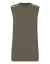 Plein Sport Sleeveless T-shirt Round Neck Ss In Green