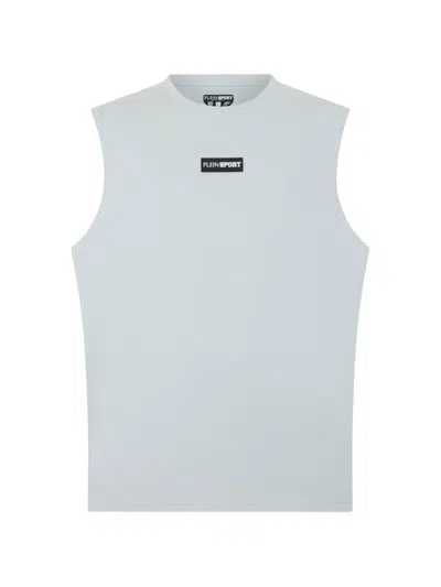 Plein Sport Slub Logo-patch Tank Top In Blue