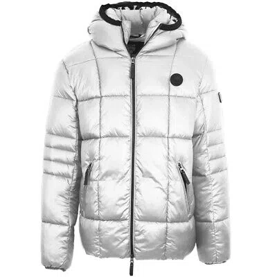 Pre-owned Plein Sport Small Circle Logo Quilted White Jacket
