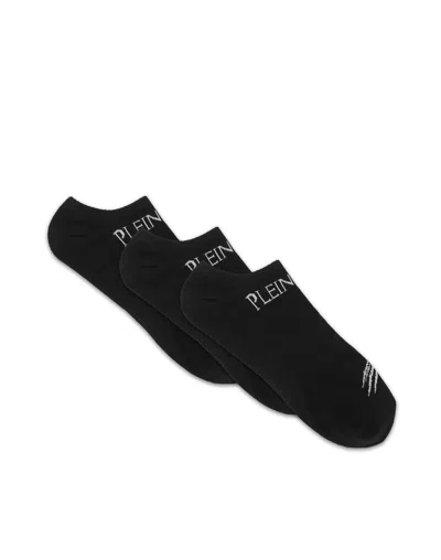 Plein Sport Socks Tri-pack Scratch In Black