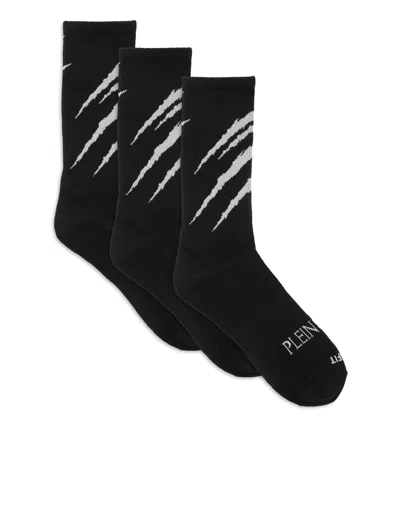 Plein Sport Socks Tri-pack Scratch In Multi