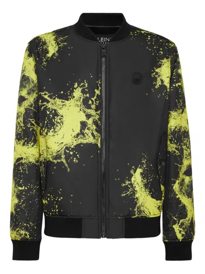 Plein Sport Splash Bomber Jacket In Black