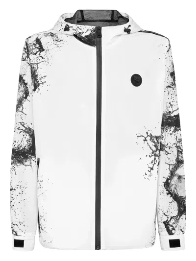 Plein Sport Windbreaker Jacket Splash In White