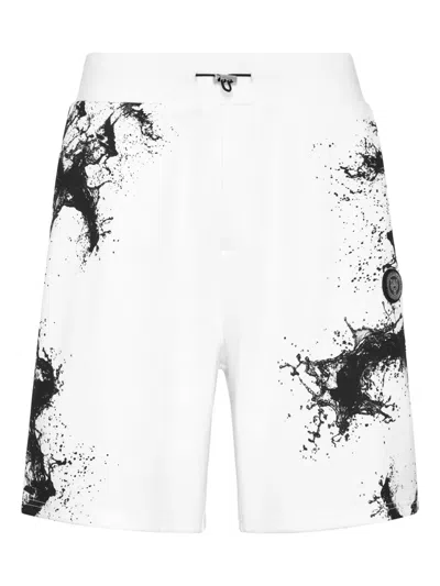 Plein Sport Nylon Shorts Splash Men In White