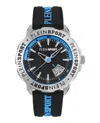 Plein Sport Sporty Black Silicone Watch With Stainless Steel Case In Black
