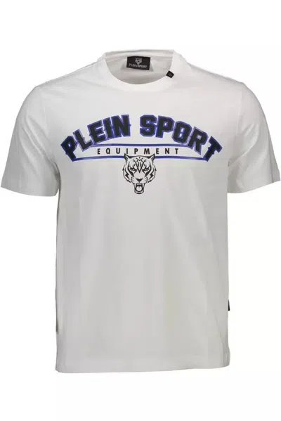 Plein Sport Sporty Elegance Crew Neck Men's T-shirt In White