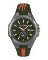 Plein Sport Mens Tigermaster Three Hand Date Quartz Green Silicone 47mm In Multi