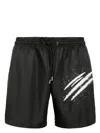 Plein Sport Spray Logo Print Swim Shorts In Black