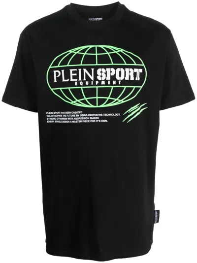 Plein Sport Ss Global Express Edition T-shirt In Black