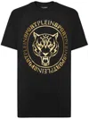 Plein Sport Ss Logo-print Cotton T-shirt In Black