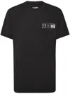 Plein Sport Ss Racing Logo-plaque T-shirt In Black