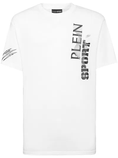 Plein Sport Ss Wave Logo-print T-shirt In White