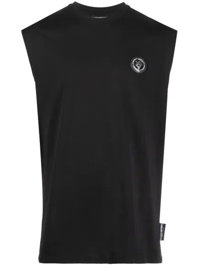 Plein Sport Statement Logo-patch Vest In Black