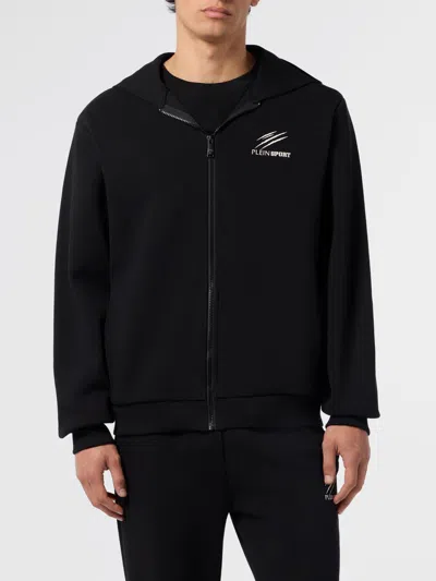Plein Sport Pique Zip Hoodie Icon Men In Black