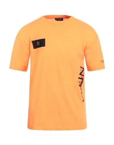 Plein Sport Swim Man T-shirt Orange Size Xxl Polyester, Cotton In Multi
