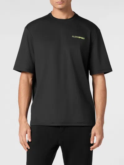Plein Sport Micro Rib T-shirt Round Neck Ss Men In Black
