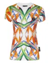 Plein Sport Floral-print Short-sleeved Cotton T-shirt In Multi