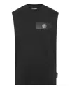 Plein Sport Logo Patch Sleeveless T-shirt In Black