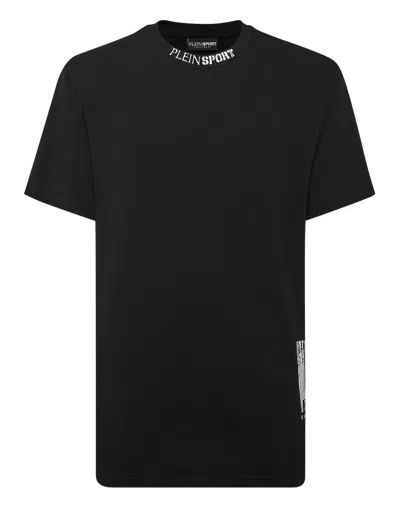 Plein Sport T-shirt Round Neck Ss Barcode In Black