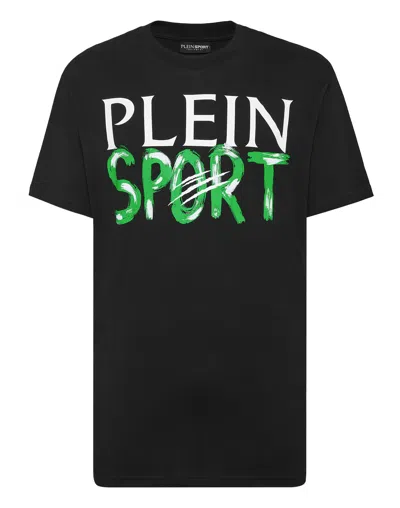 Plein Sport Ss Logo-print Cotton T-shirt In Black