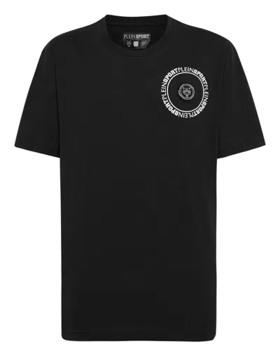 Plein Sport T-shirt Round Neck Ss Carbon Tiger In Black